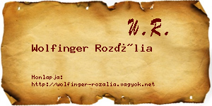 Wolfinger Rozália névjegykártya